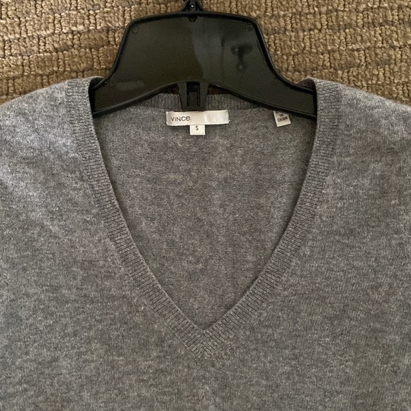 Vince cashmere v neck sweater charcoal grey - Picture 5 of 5